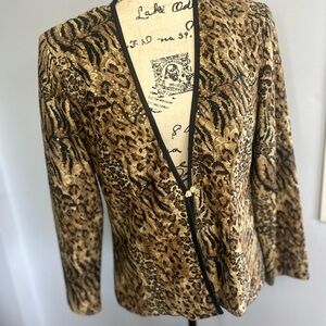 Patra vintage Brown and Black Animal Print‎ Blazer